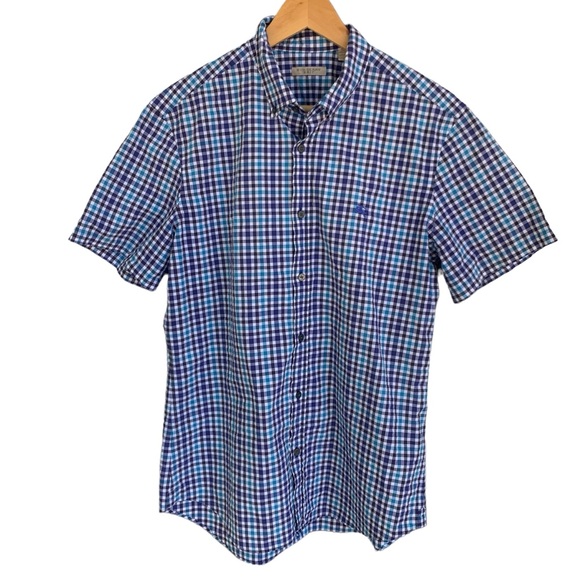 Burberry Other - Burberry Brit Gingham Plaid Button Down Shirt Like NWOT Purple/Black/Blue SzL